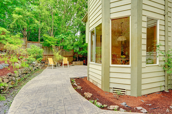 stamped concrete walks and patio areas for your backyard landscape